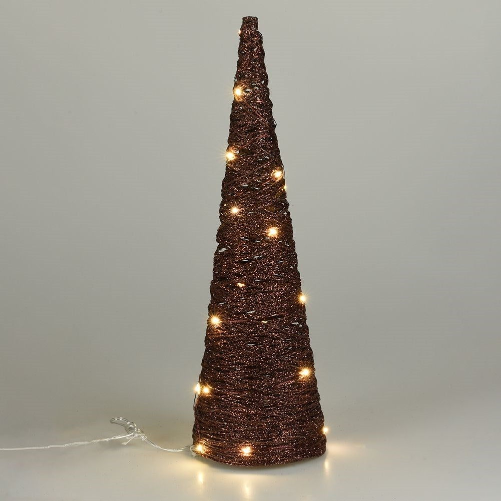 Conform Christmas tree with LED lights and Sparkling Glitter