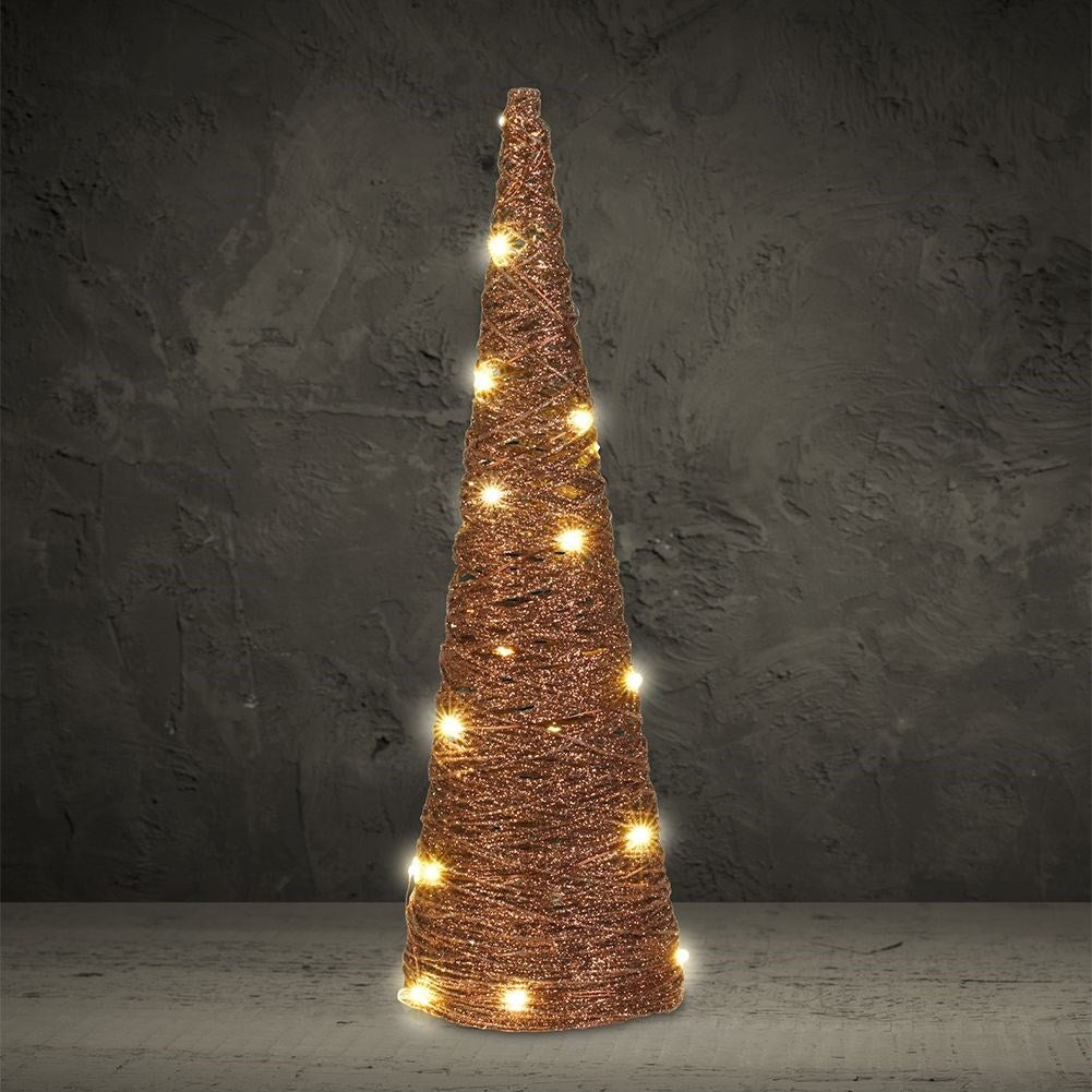 Conform Christmas tree with LED lights and Sparkling Glitter