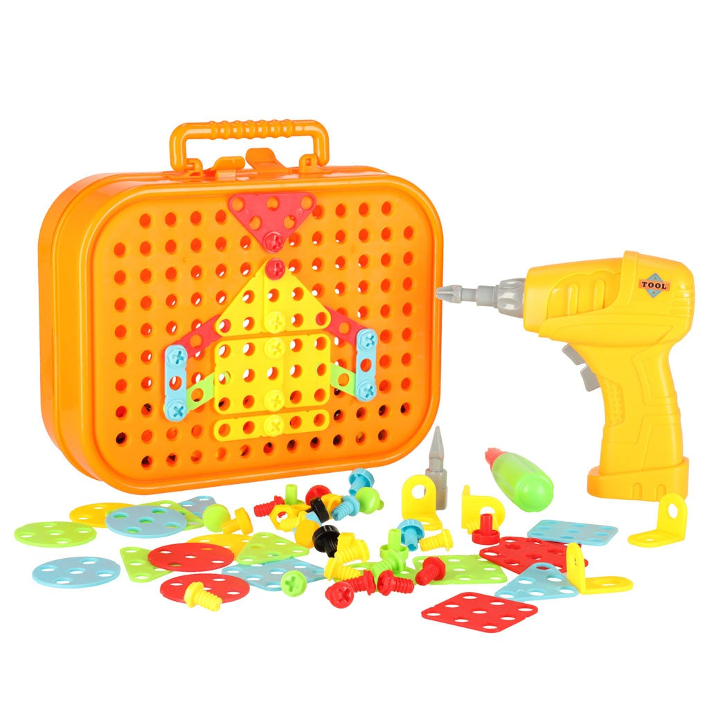 Construction blocks in a suitcase + space screwdriver