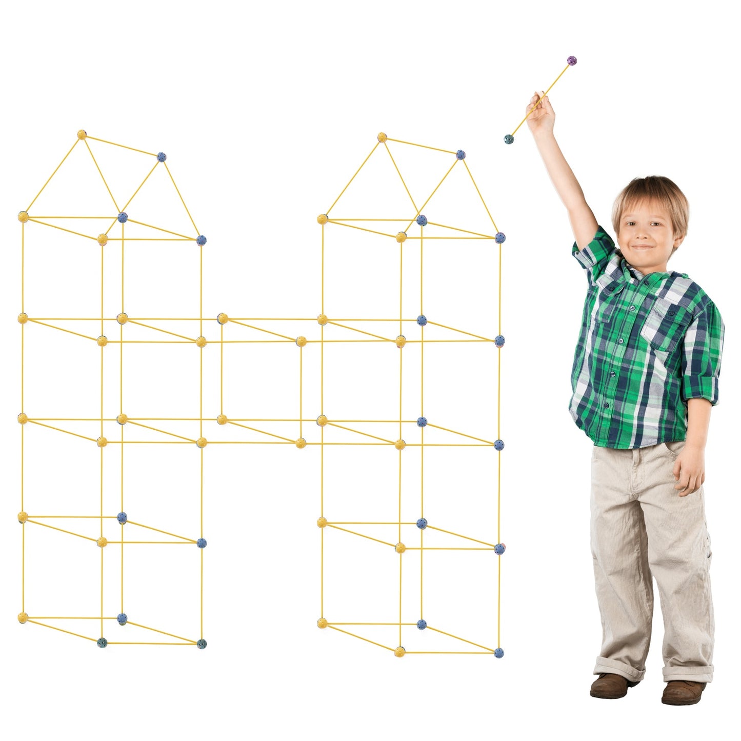 Construction blocks tube straw base tent house 75el.