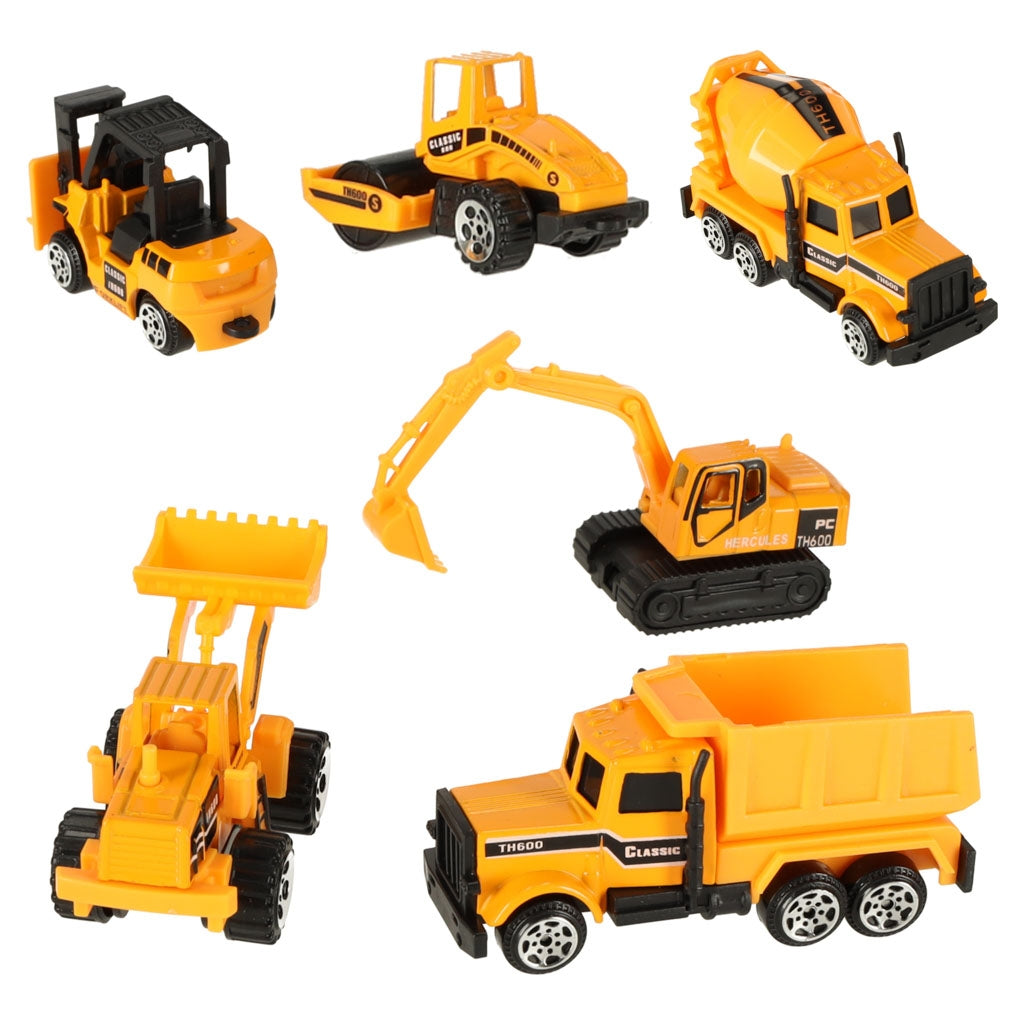 Construction machinery car set of 6 pieces