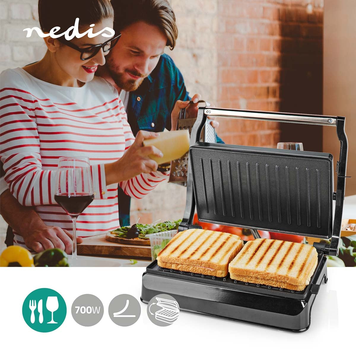 Contact Grill | 700 W | 23 x 14.5 cm | Aluminum / Plastic