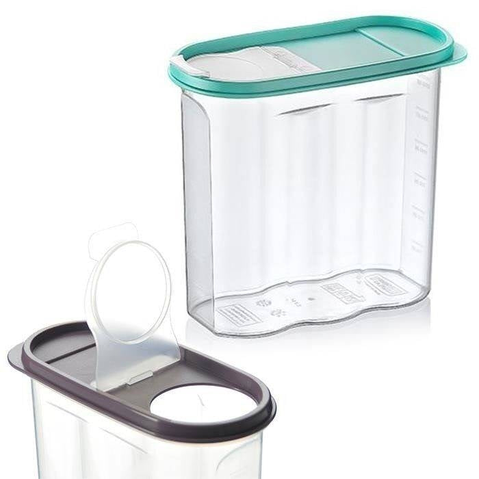 Container with dosing lid for dry goods