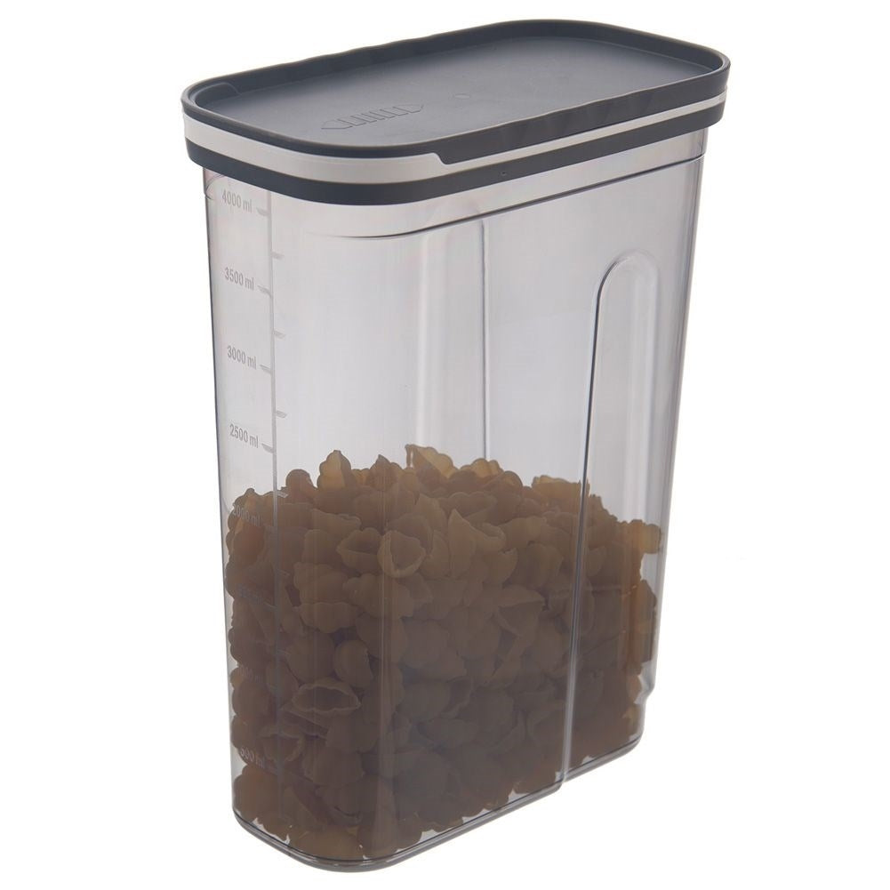 Container with dosing lid for dry goods, incl. measure