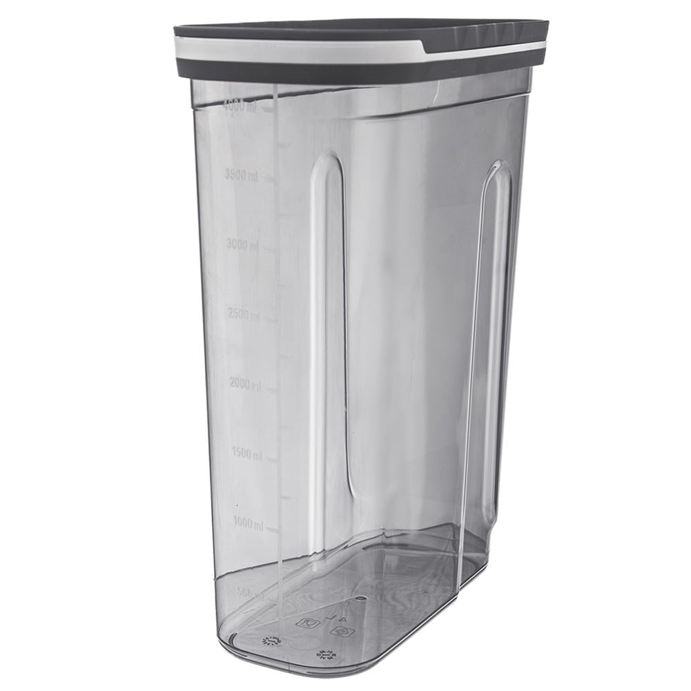 Container with dosing lid for dry goods, incl. measure