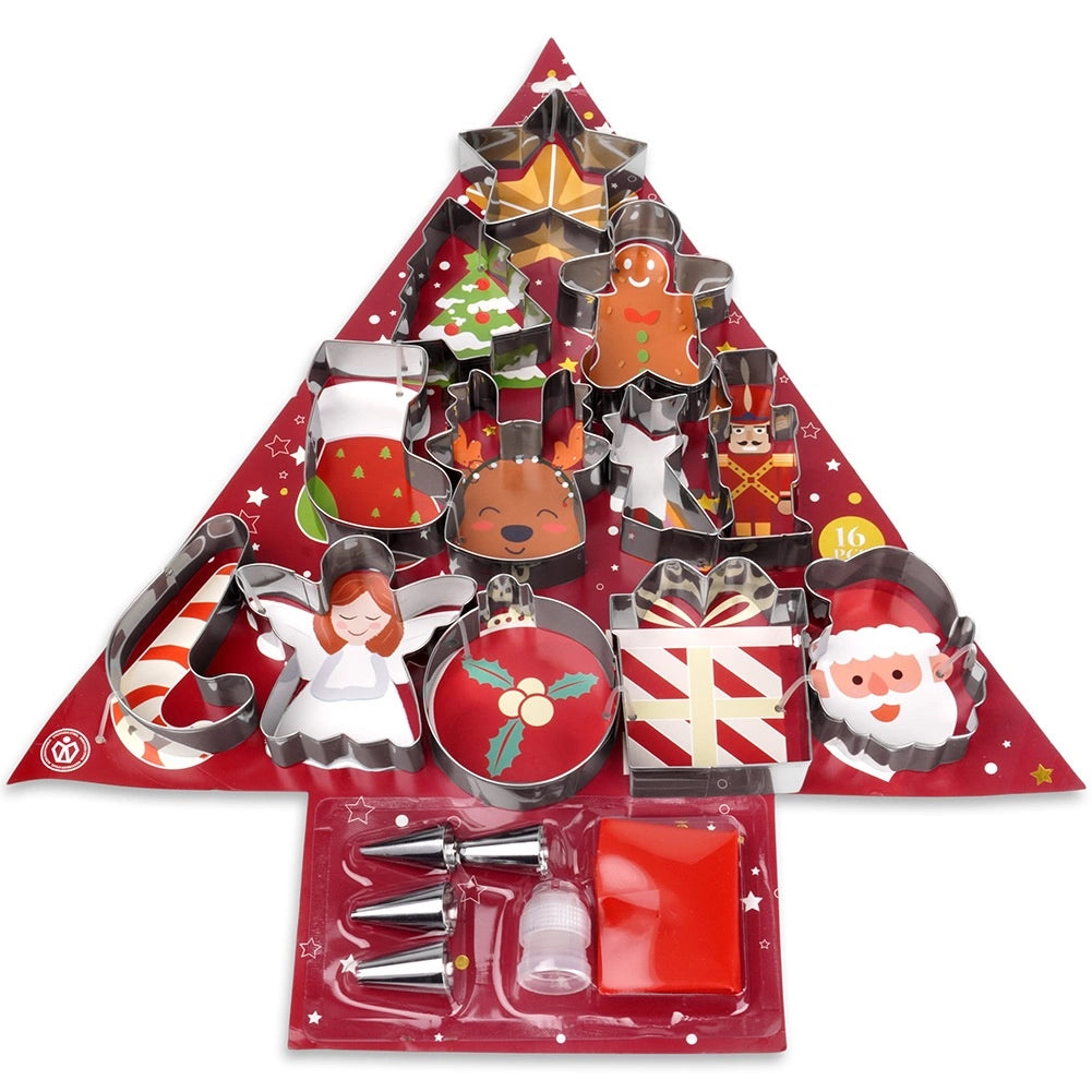 Cookie Baking Set with 12 Steel Cutters & Pastry Bag