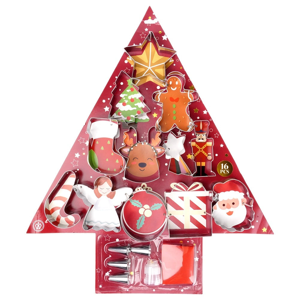 Cookie Baking Set with 12 Steel Cutters & Pastry Bag