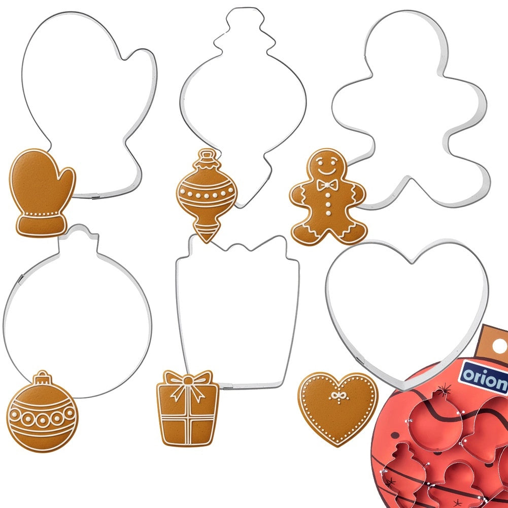 Cookie Cutters Set, Stainless Steel, 6 Festive Shapes