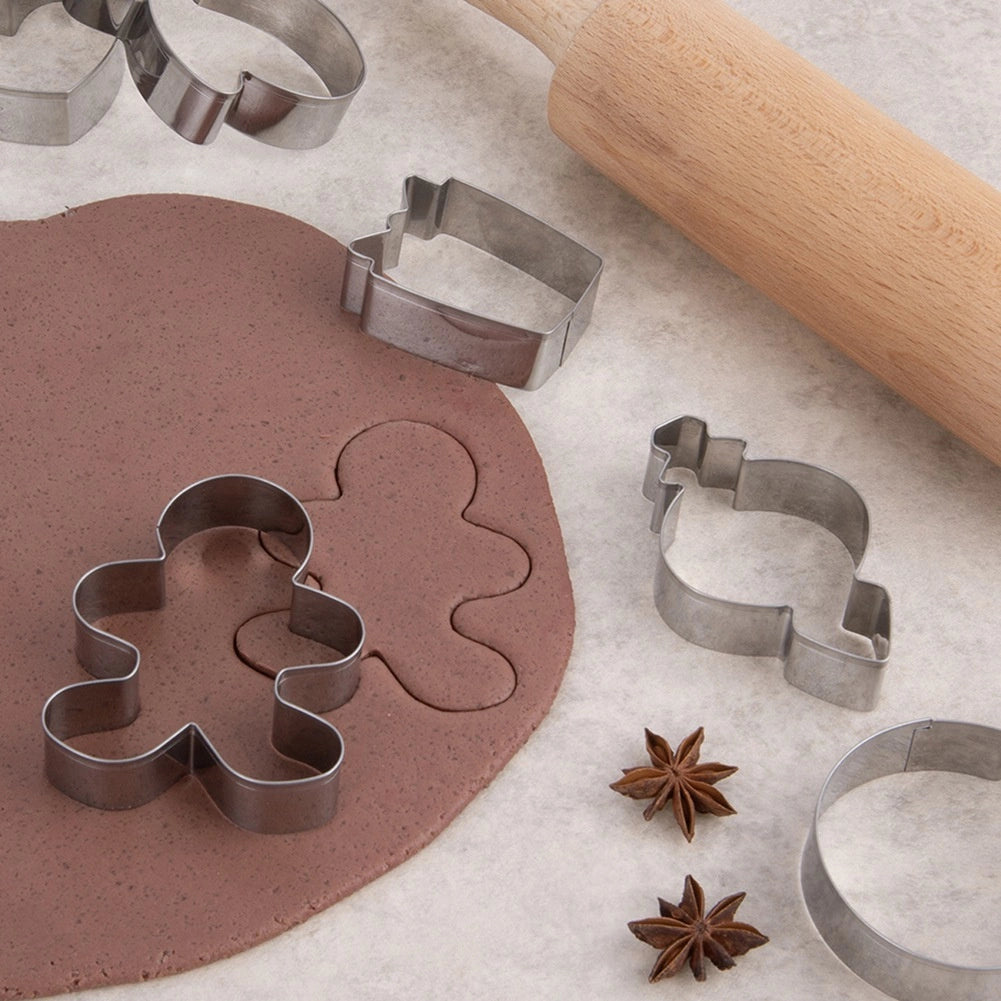 Cookie Cutters Set, Stainless Steel, 6 Festive Shapes