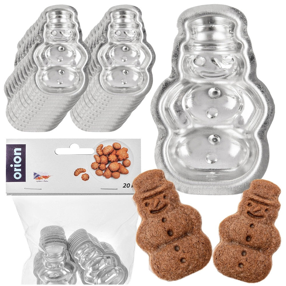 Cookie Cutters Set, Steel, Snowman Shape, 20 Pcs