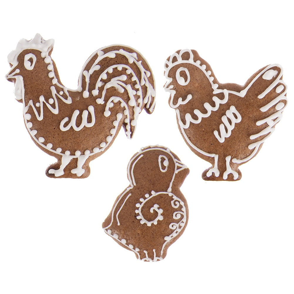 Cookie cutters rooster hen chick 3 pcs.