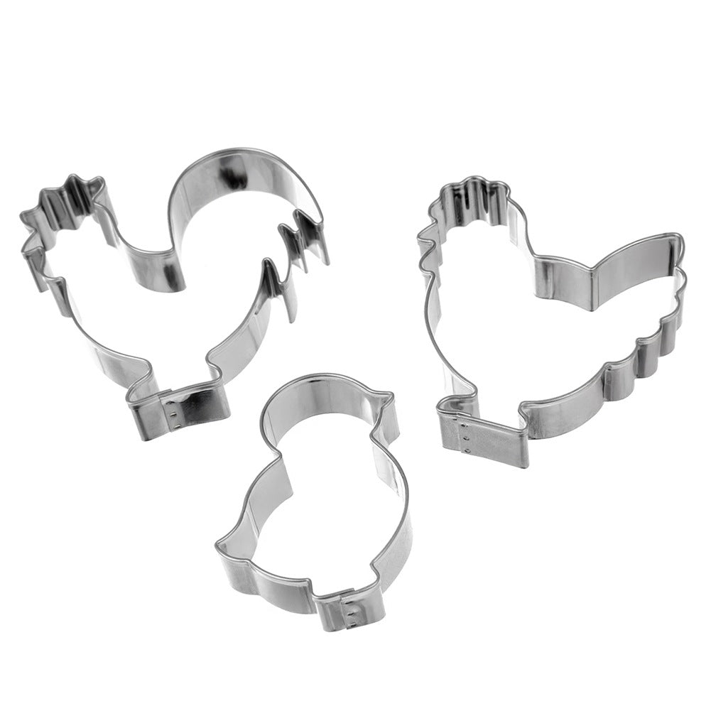 Cookie cutters rooster hen chick 3 pcs.