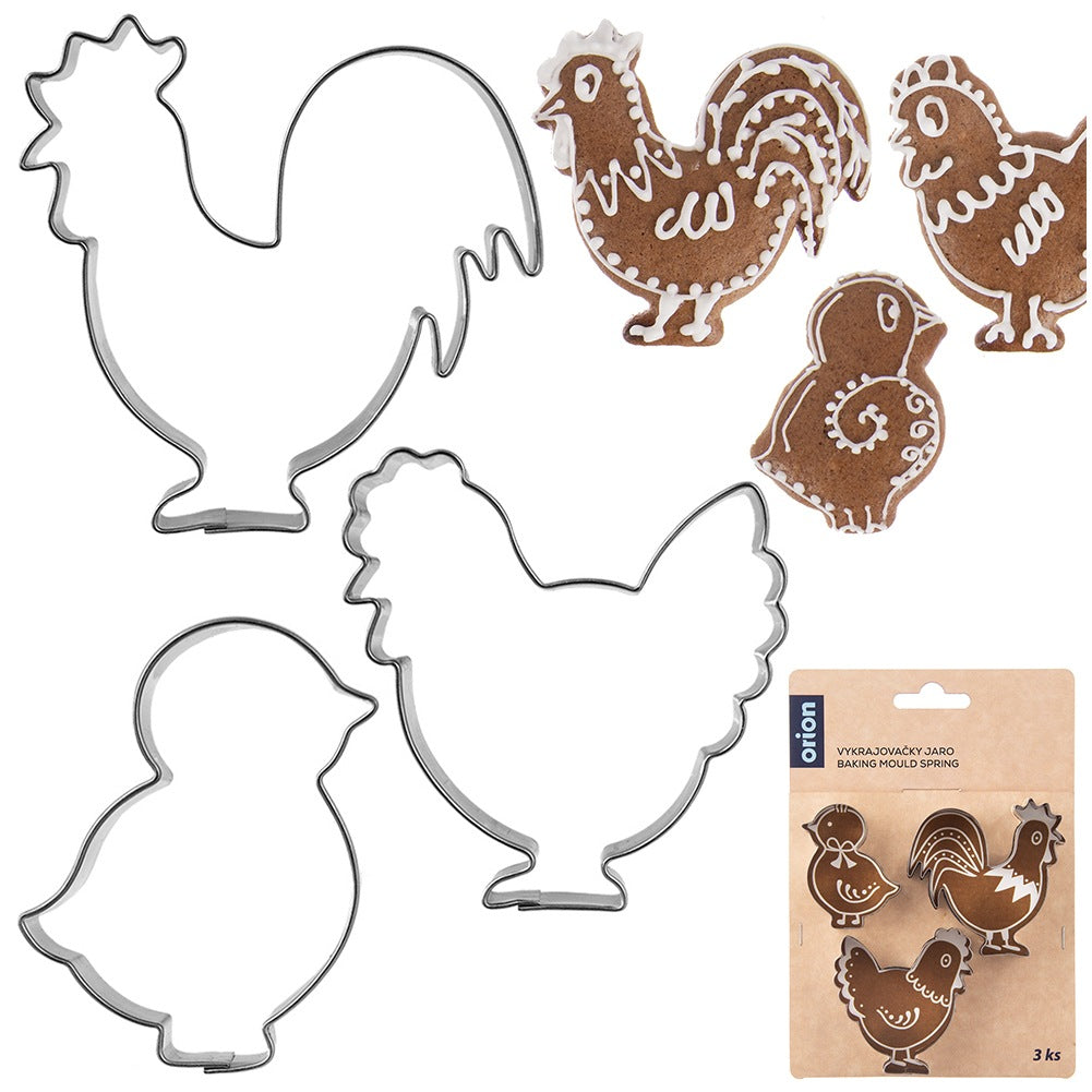 Cookie cutters rooster hen chick 3 pcs.