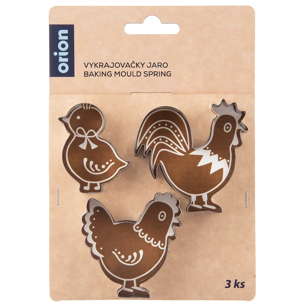 Cookie cutters rooster hen chick 3 pcs.