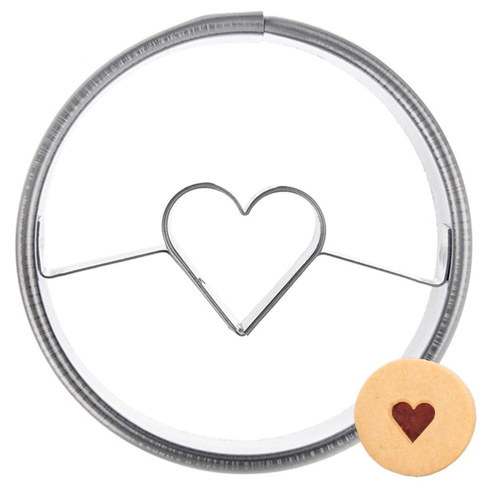 Cookie cutter steel circle heart 4.5 cm