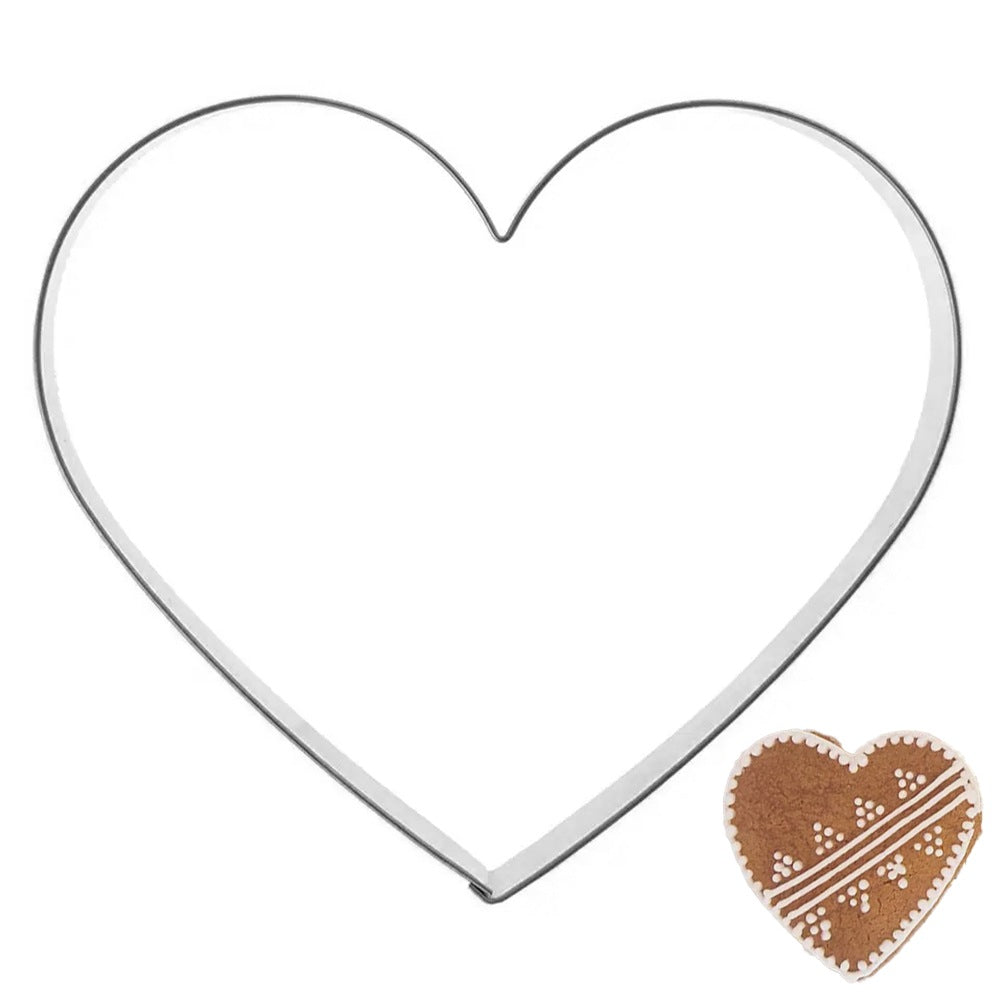 Cookie cutter steel heart 9.5 cm