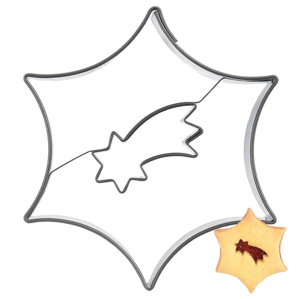 Cookie cutter steel star poinsettia 5.5 cm