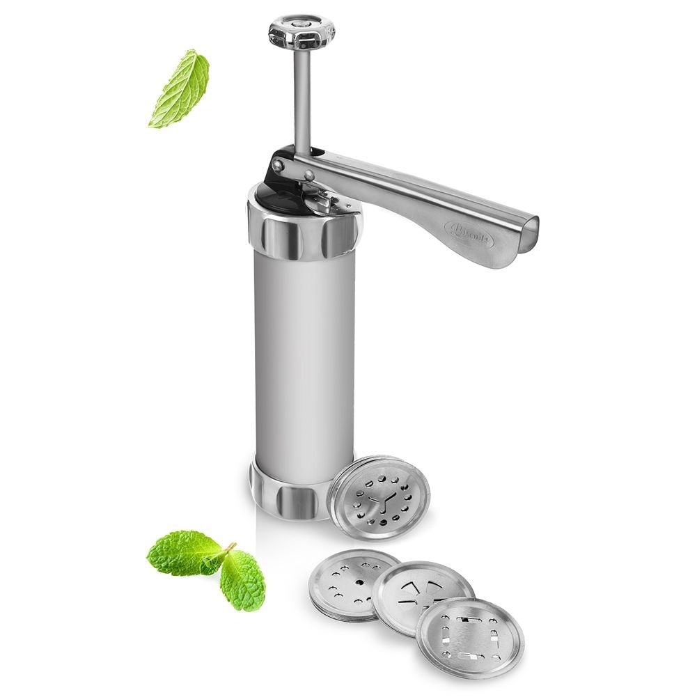 Cookie press 21 cm: Decorate cakes and desserts with 25 pieces