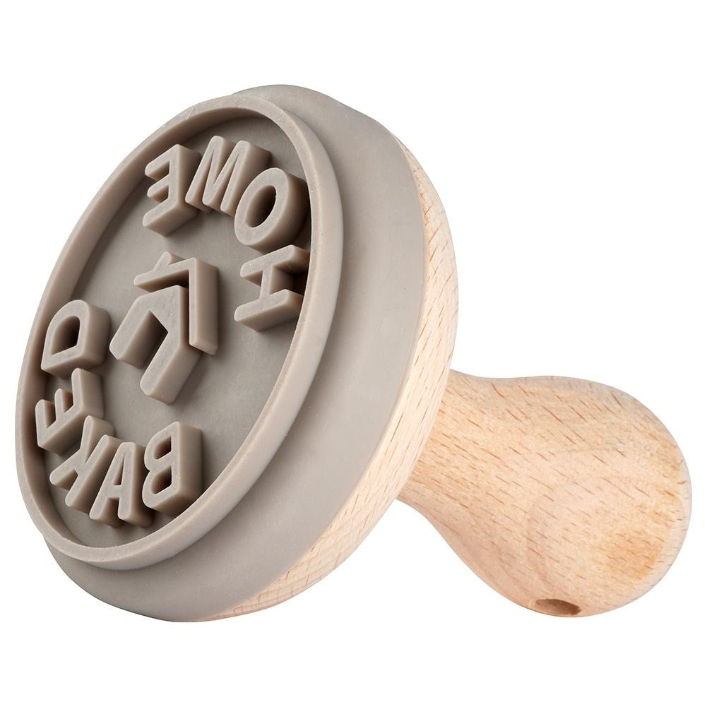 Cookie stamp with Home Baked text, removable silicone, 6 cm