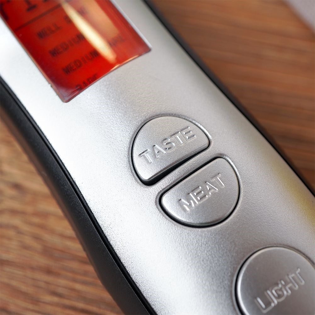Cooking thermometer with sticks and forks