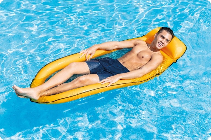 Cooling beach mattress with mesh for swimming, yellow 58836 INTEX