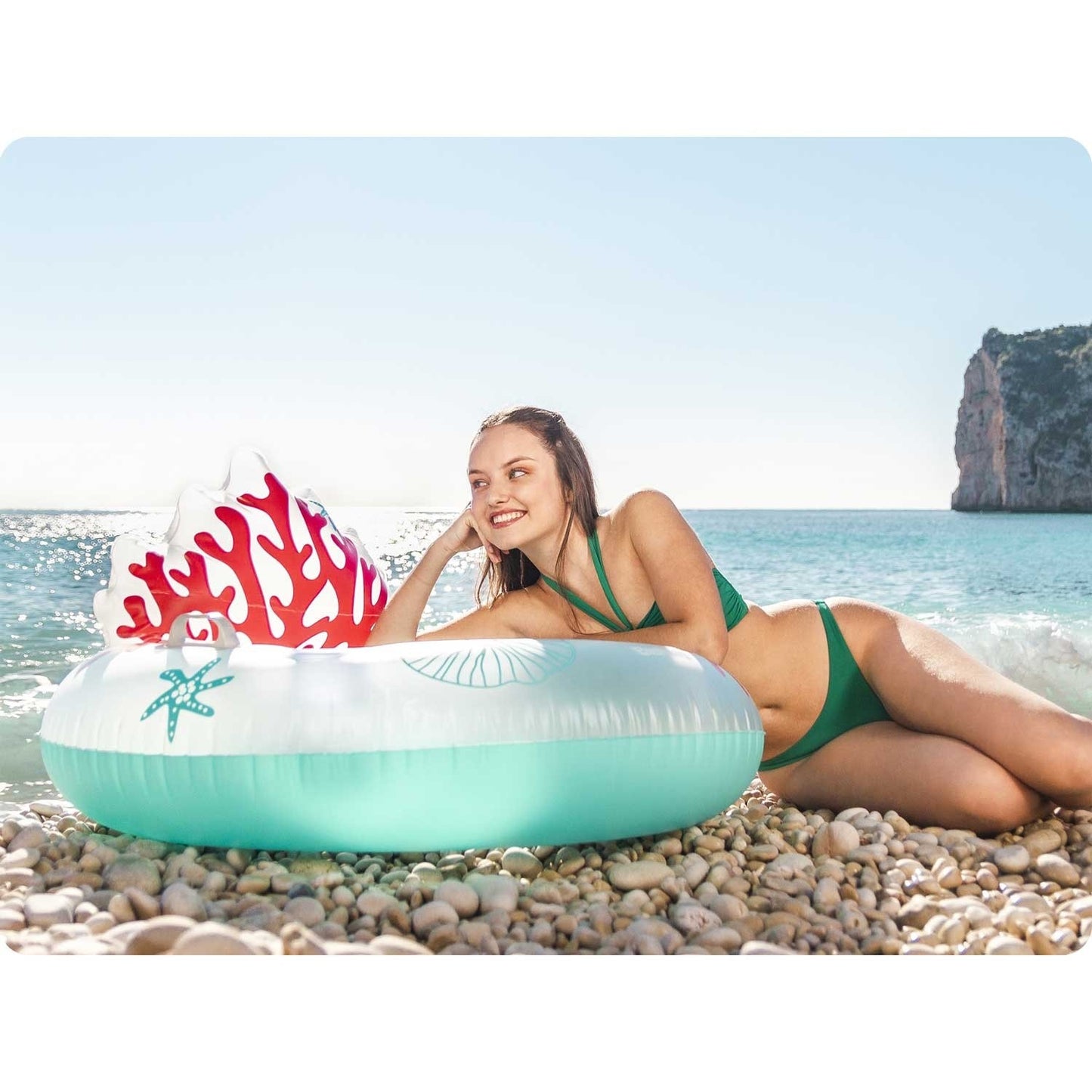 Coral Bliss swimming ring with backrest 107 x 113 cm Bestway 43730