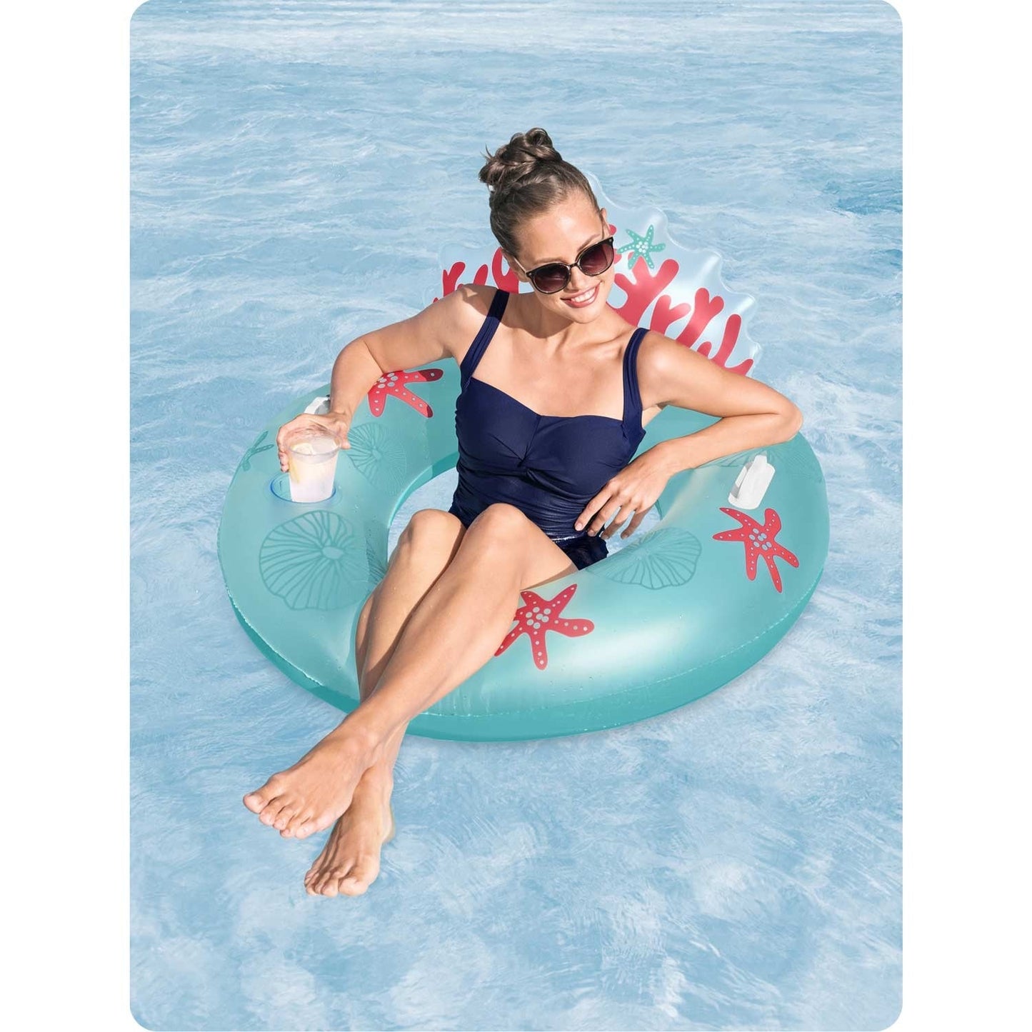 Coral Bliss swimming ring with backrest 107 x 113 cm Bestway 43730