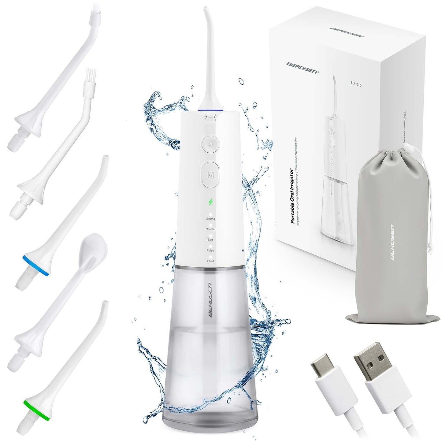 Cordless Dental Water Flosser, 5 Modes, 300ml Tank