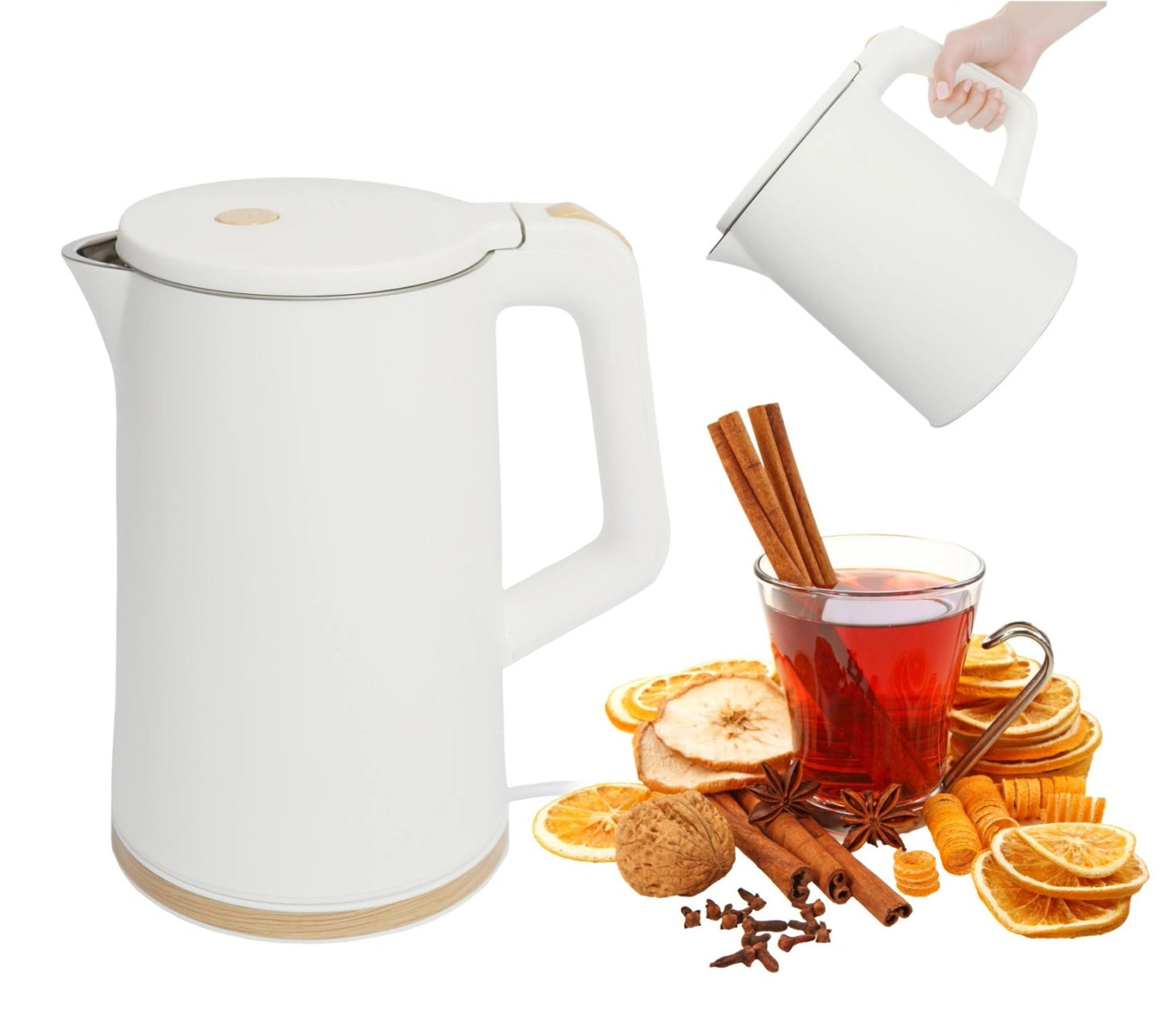 Cordless Electric Kettle 1.7L 1500W Travel-Friendly