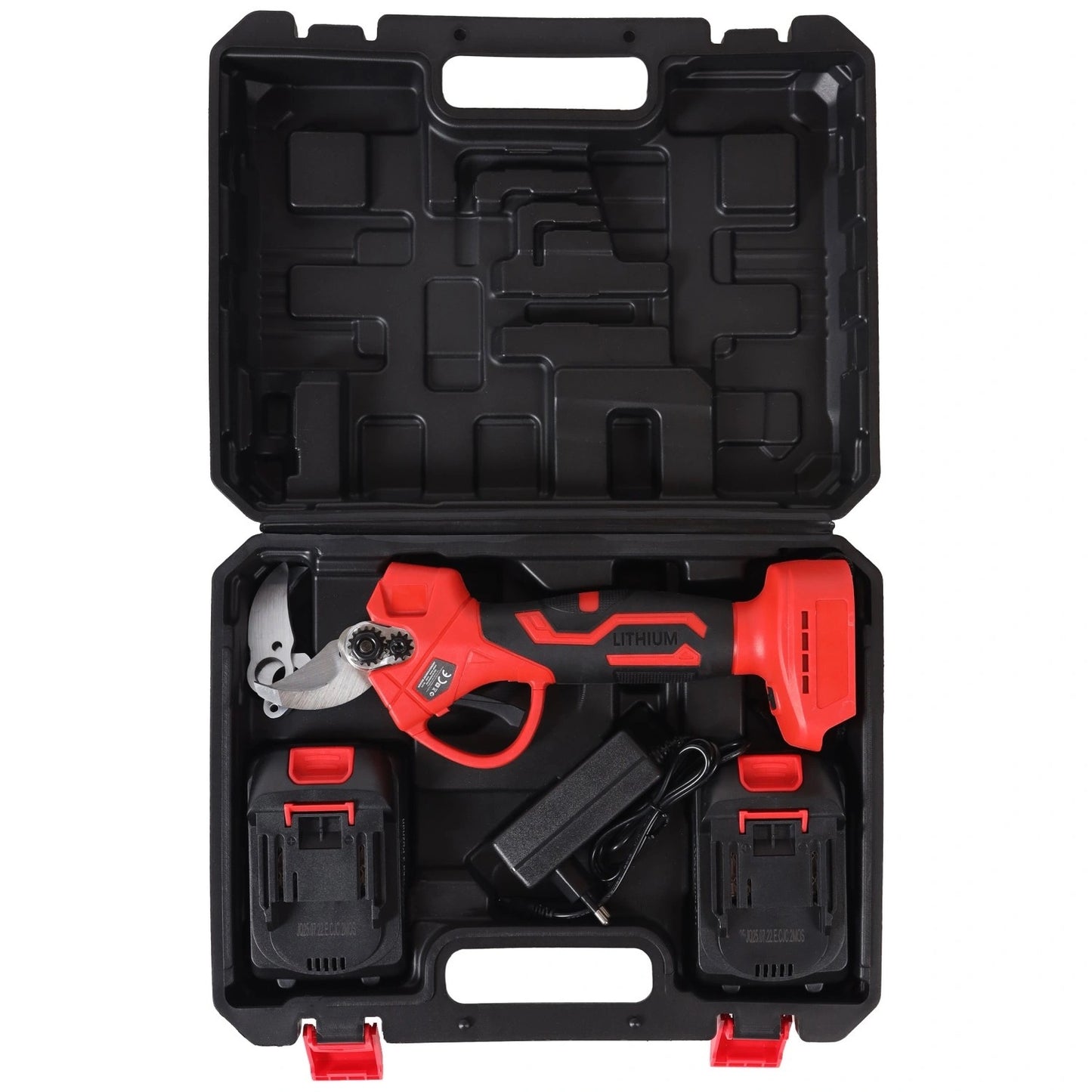 Cordless Electric Pruning Shears 21V, 30mm Cut, 2 Batteries
