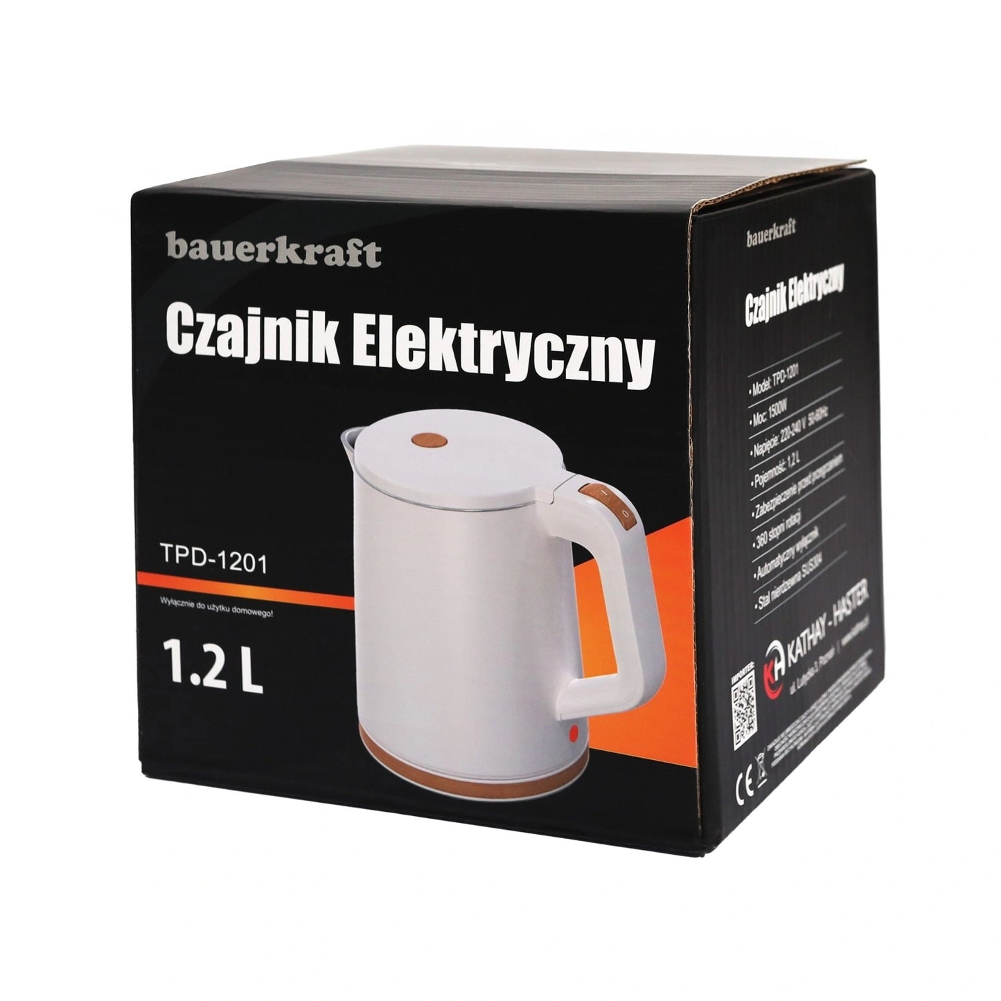 Cordless Electric Travel Kettle, 1.2L, 1500W, White