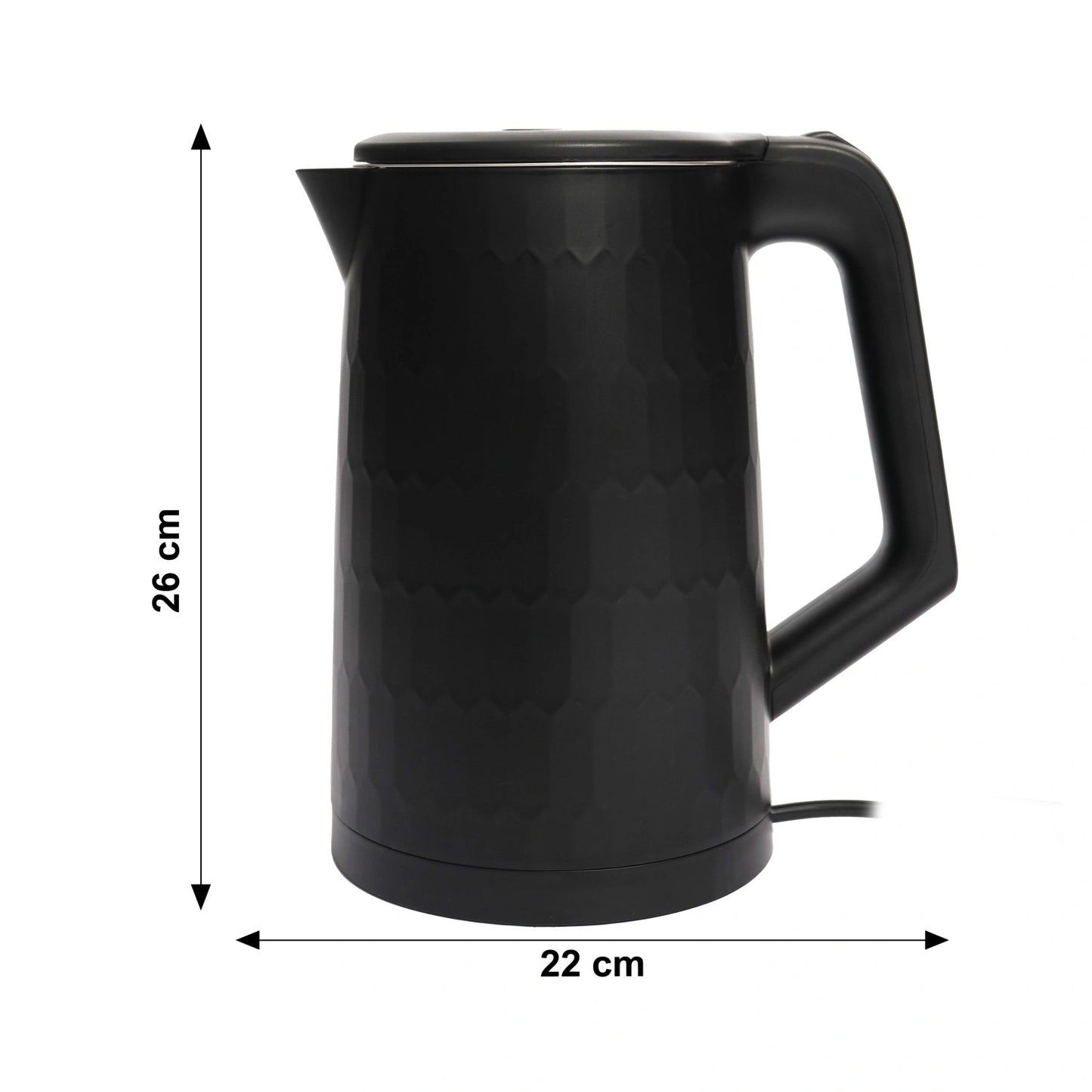 Cordless Electric Travel Kettle, 1.8L, 1500W, Black