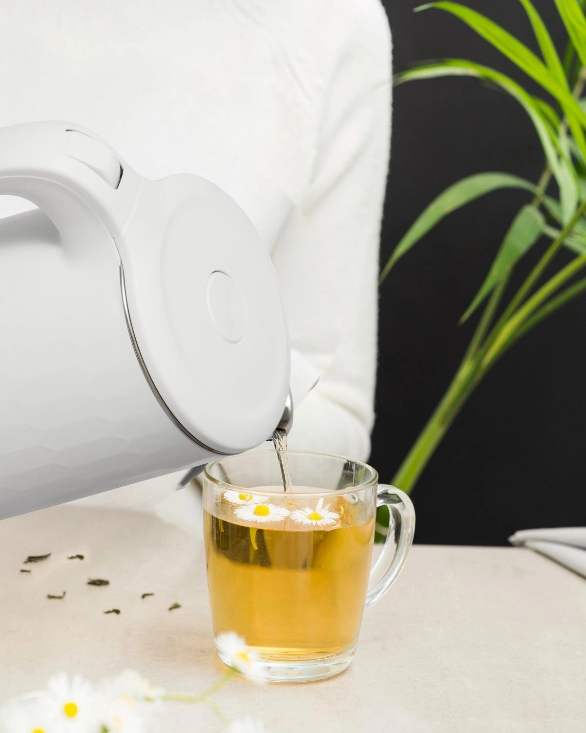 Cordless Electric Travel Kettle, 1.8L, 1500W, White
