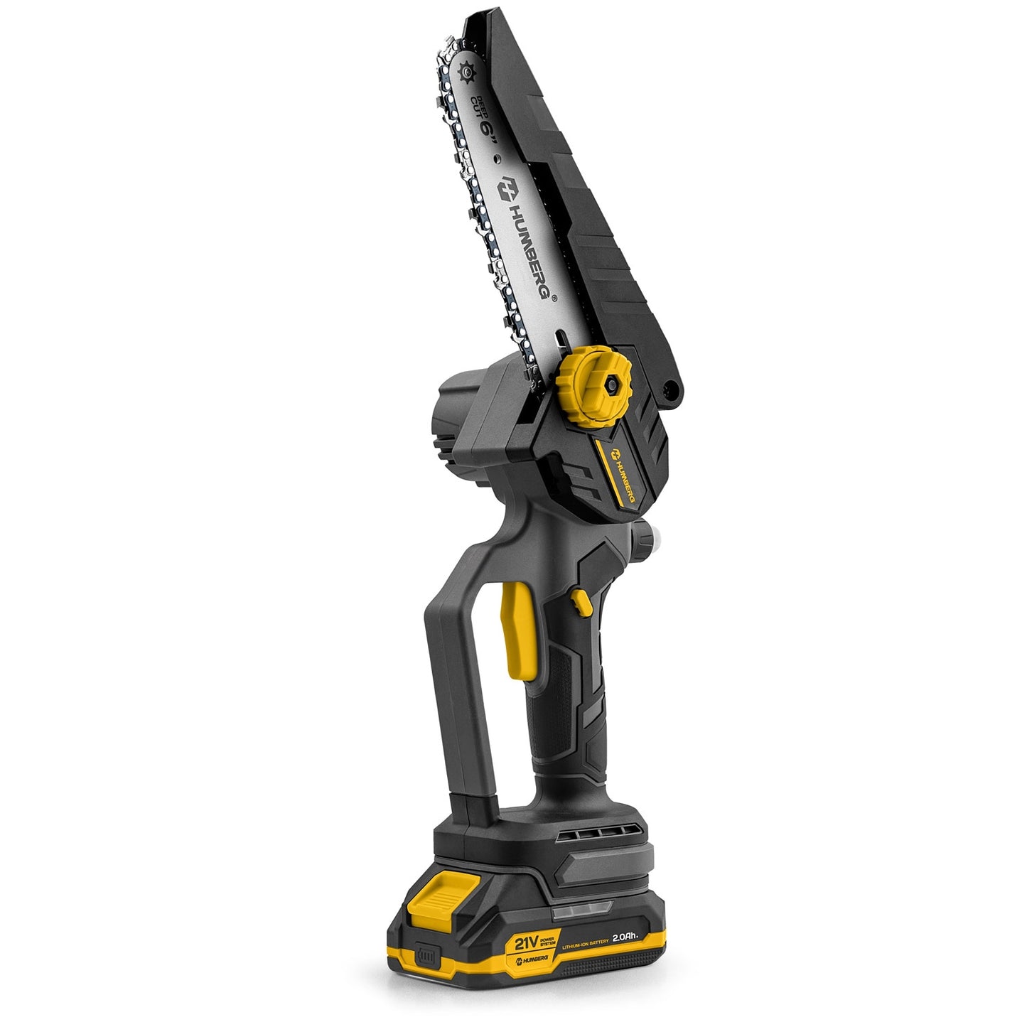 Cordless Mini Chainsaw, Brushless Motor, 2x 21V Batteries