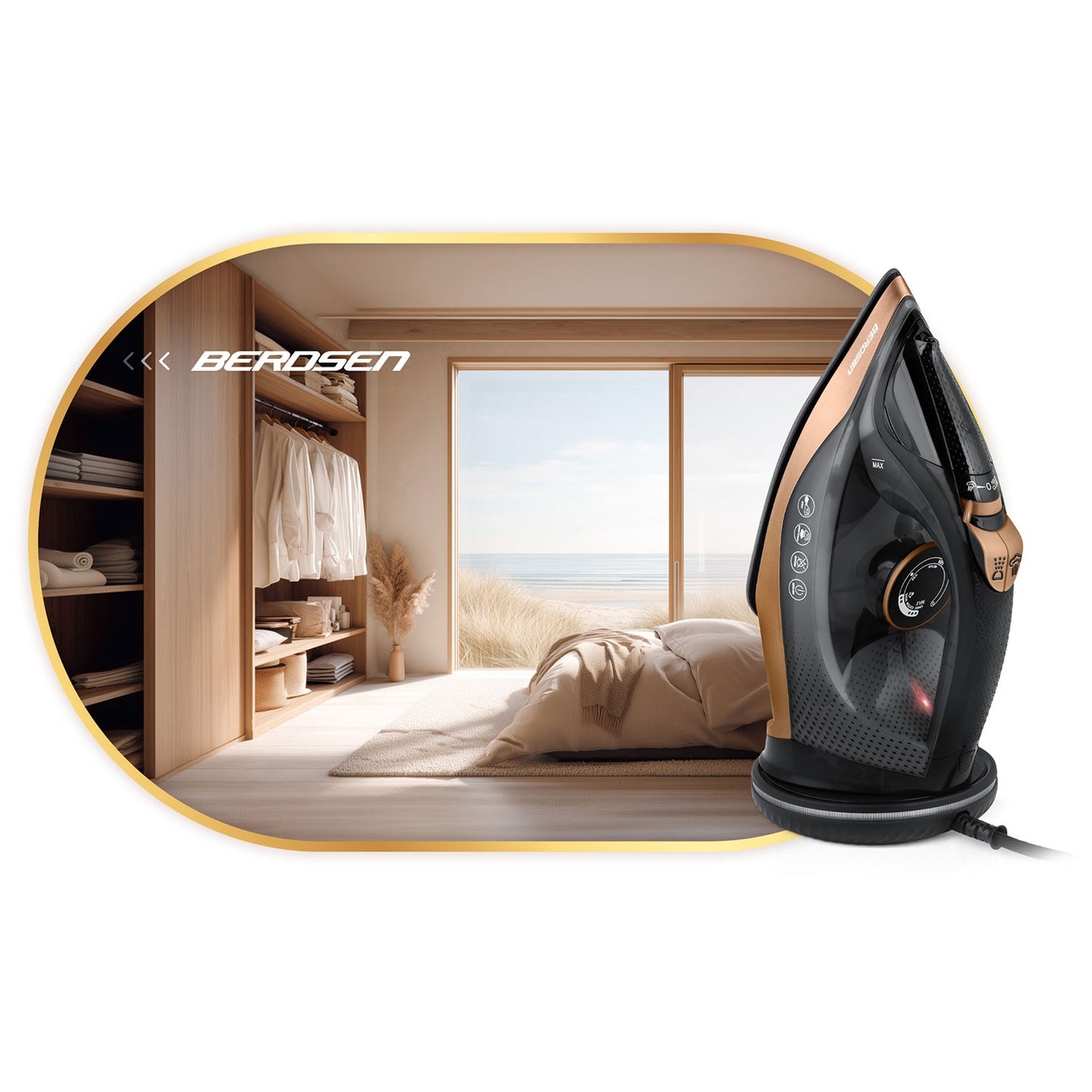 Cordless Steam Iron 2600W, Ceramic Soleplate, 320ml