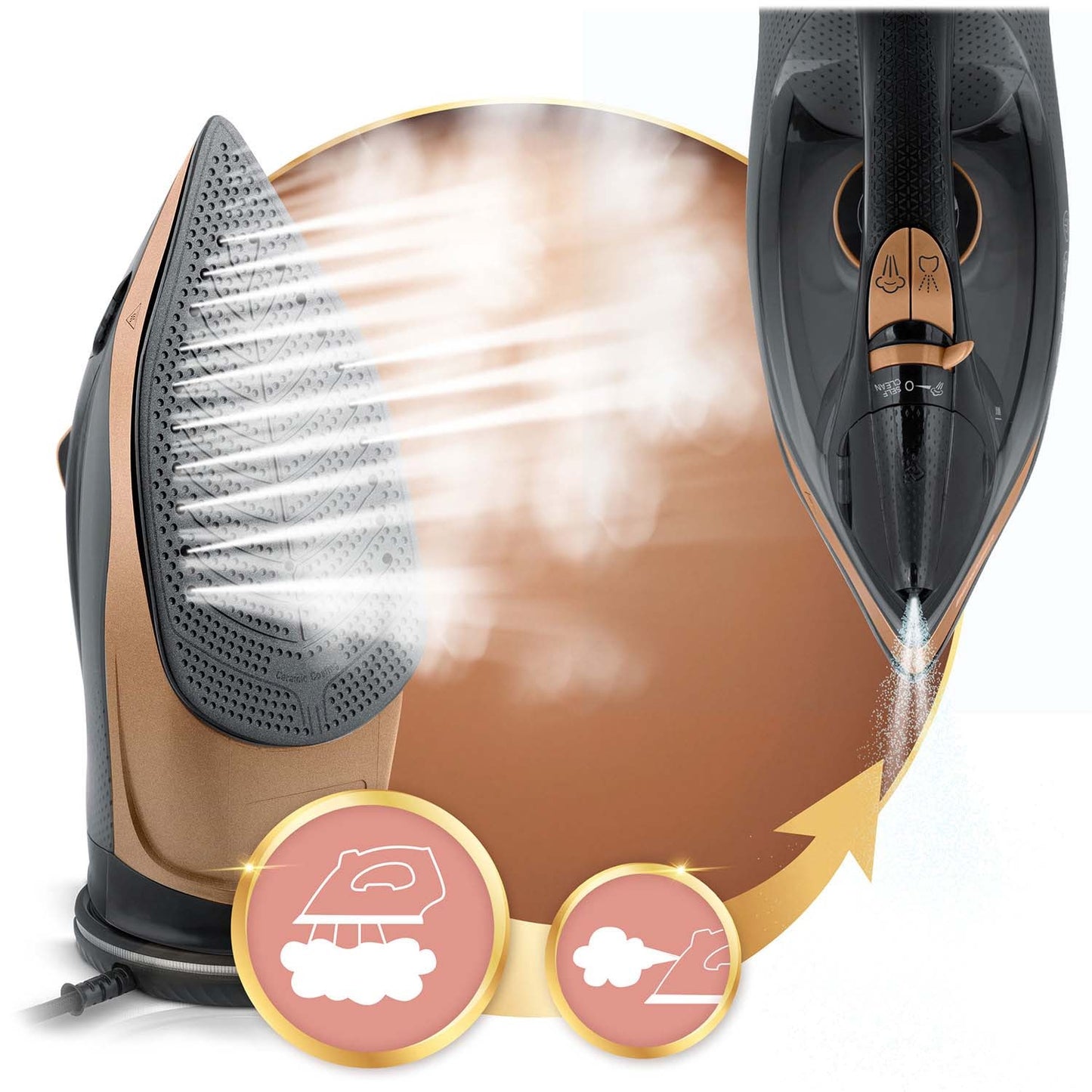 Cordless Steam Iron 2600W, Ceramic Soleplate, 320ml