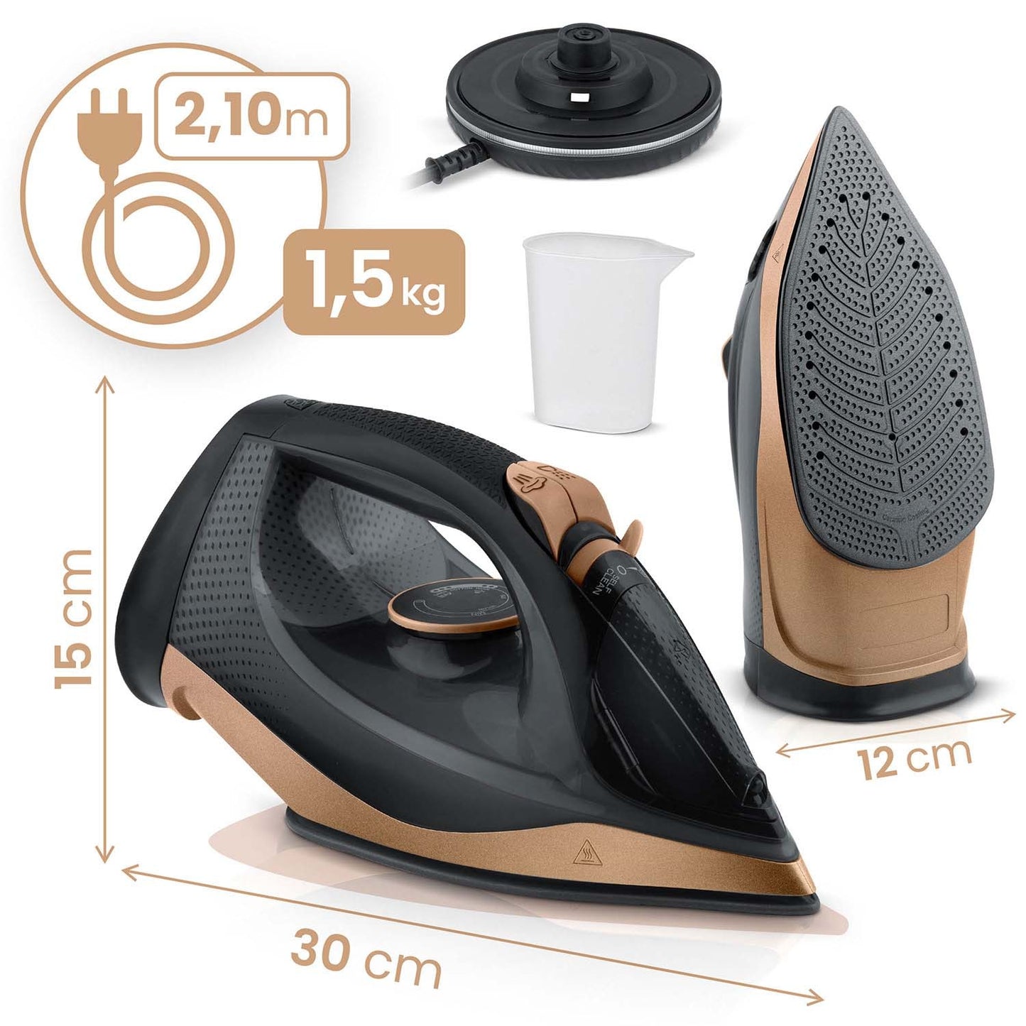 Cordless Steam Iron 2600W, Ceramic Soleplate, 320ml