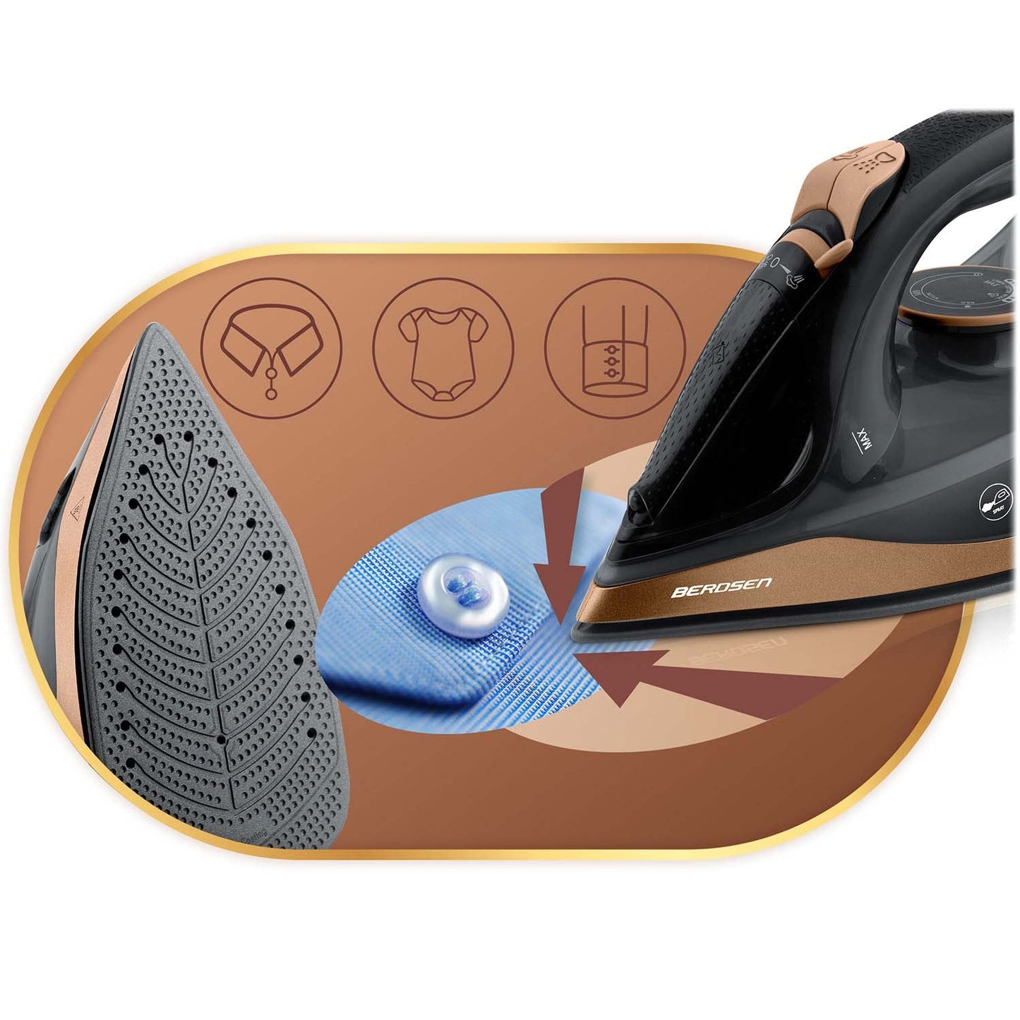 Cordless Steam Iron 2600W, Ceramic Soleplate, 320ml