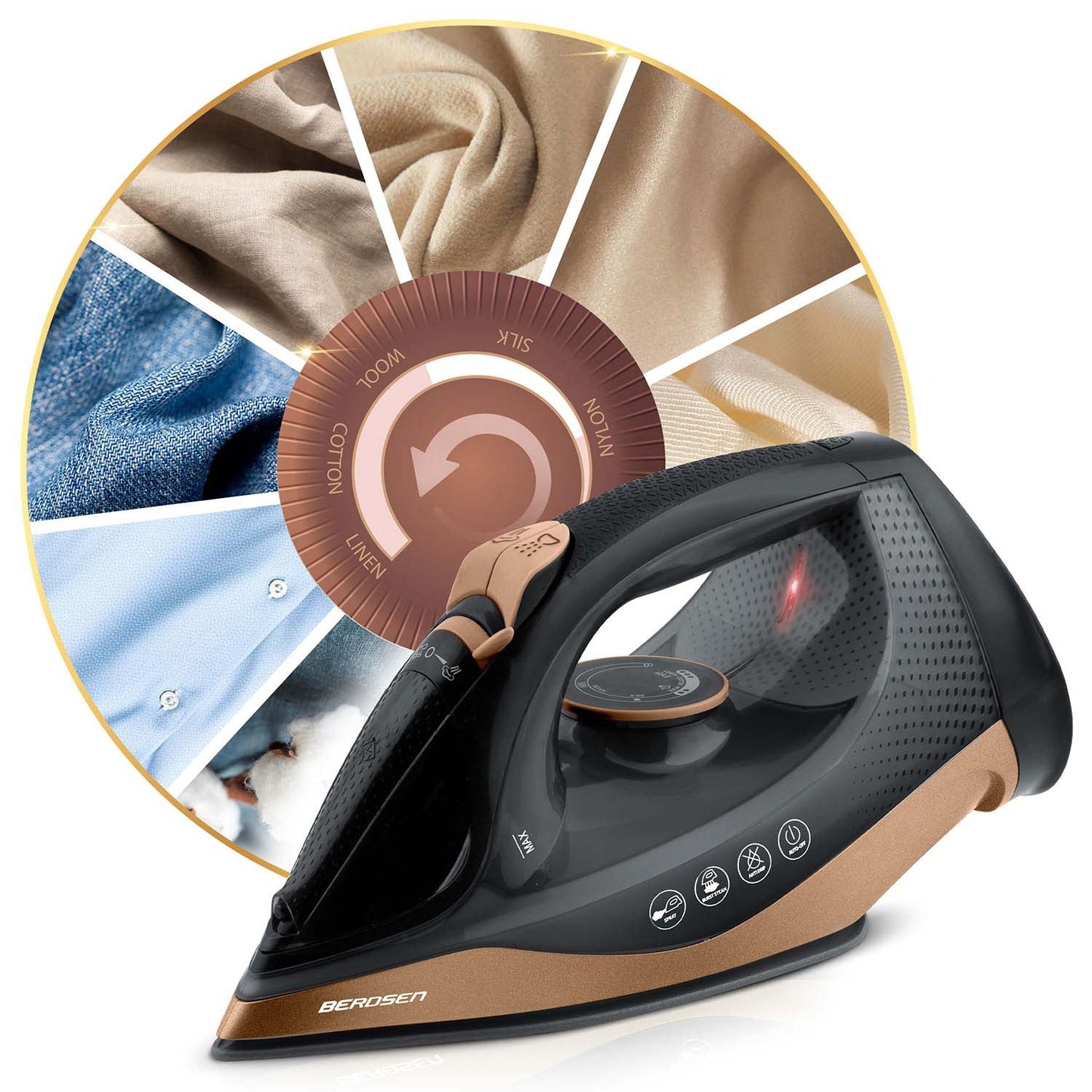 Cordless Steam Iron 2600W, Ceramic Soleplate, 320ml