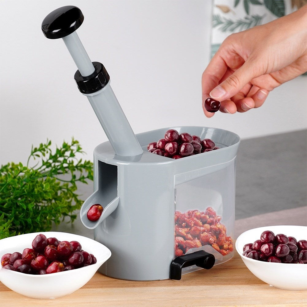 Core cherries and olives quickly with a suction cup corer