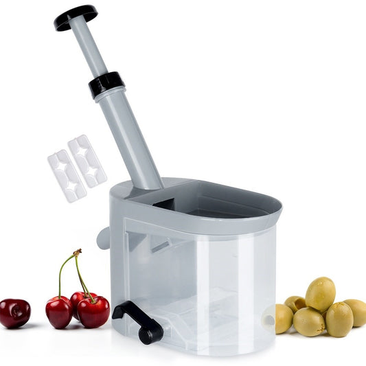 Core cherries and olives quickly with a suction cup corer