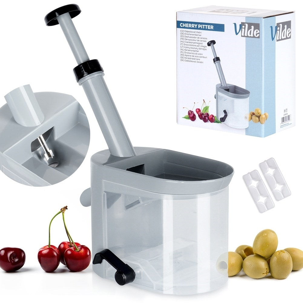 Core cherries and olives quickly with a suction cup corer