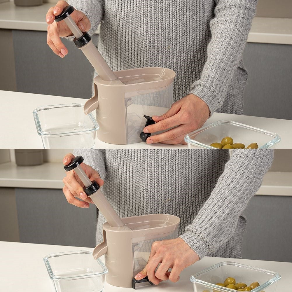 Core remover with suction cup and removable container