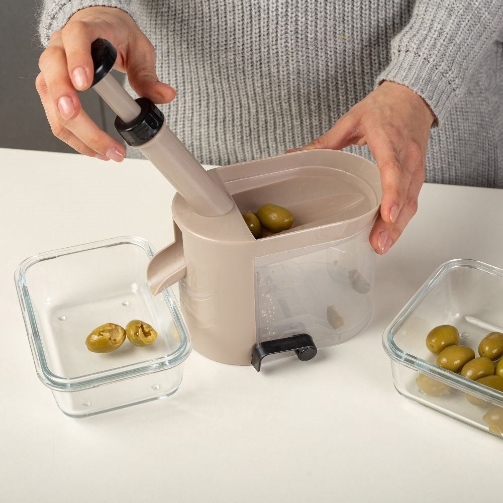 Core remover with suction cup and removable container