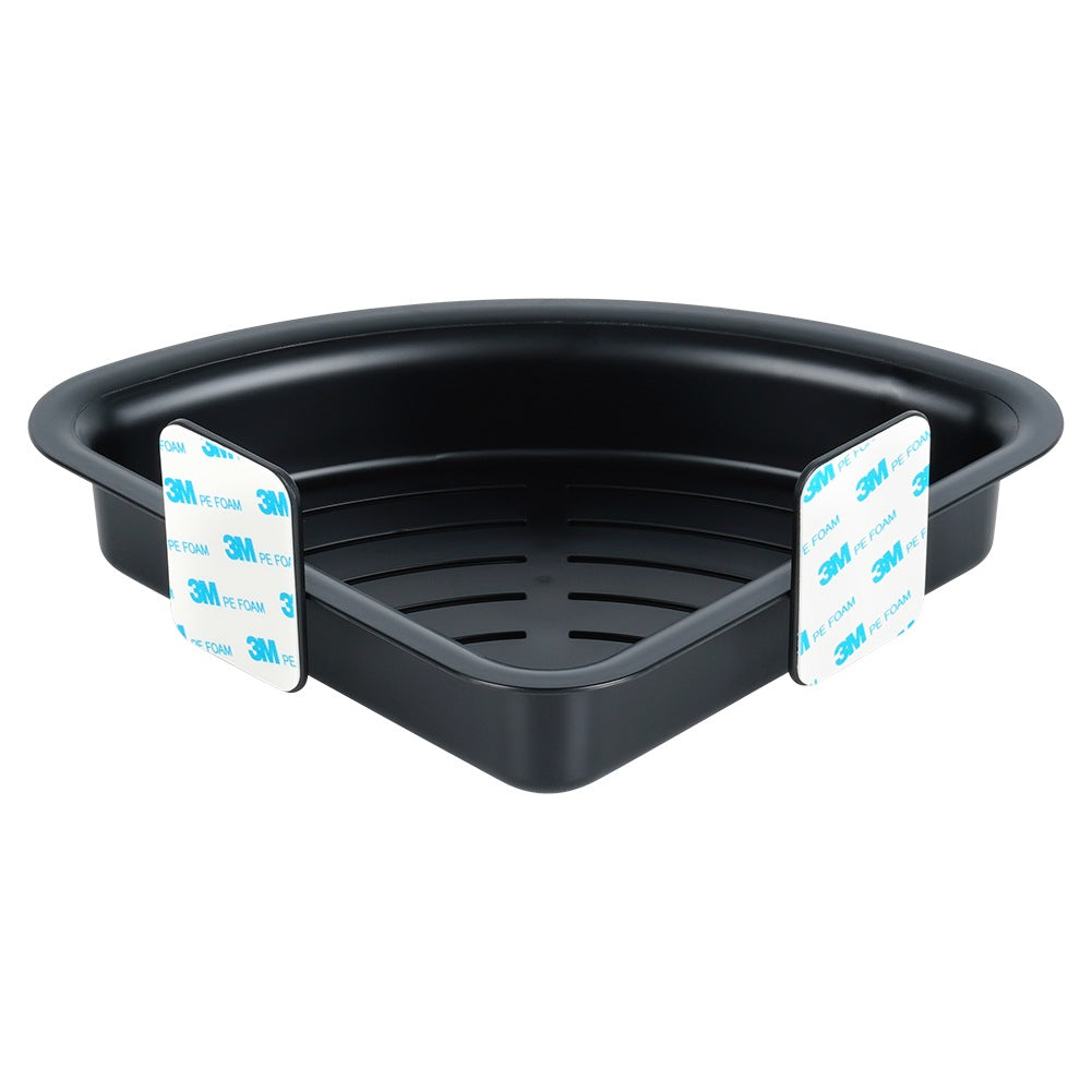 Corner Shower Shelf, Black, Adhesive, 28x22x8 cm