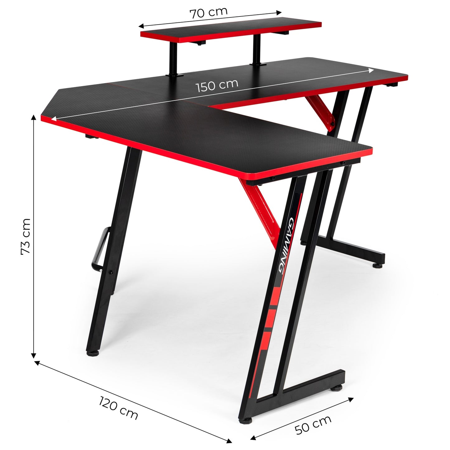 Corner gaming desk, computer table, shelf