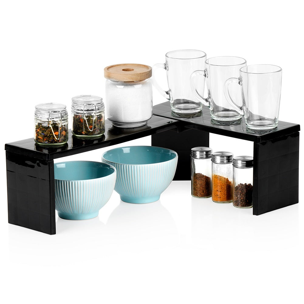 Corner kitchen shelf black 47x32x15.5 cm