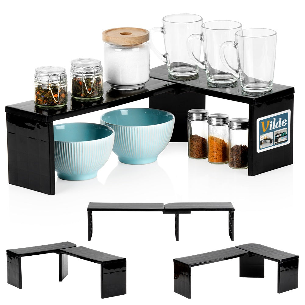 Corner kitchen shelf black 47x32x15.5 cm