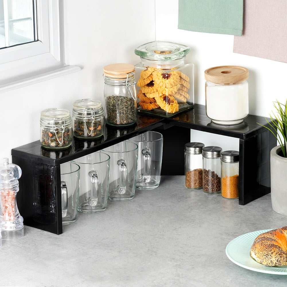 Corner kitchen shelf black 47x32x15.5 cm
