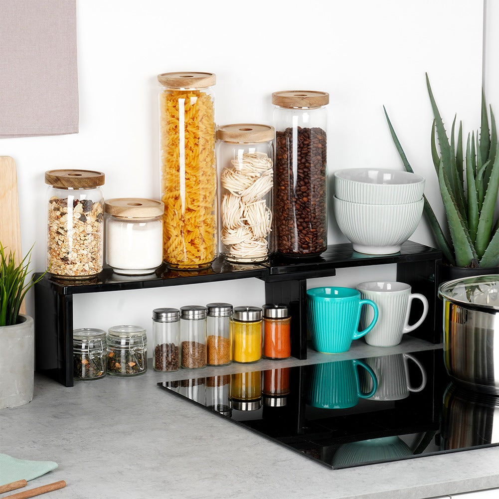 Corner kitchen shelf black 47x32x15.5 cm